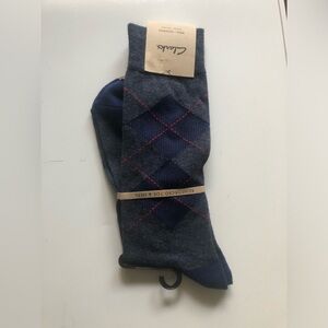 Clarks Men's Blue Argyle Dress Socks